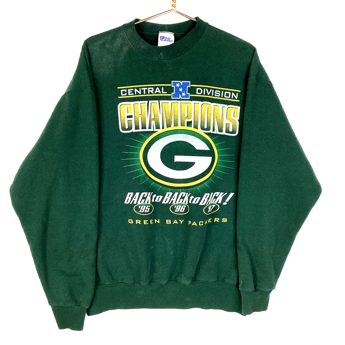 Vintage Green Bay Packers Sweatshirt Size XL Green Pro Player Made