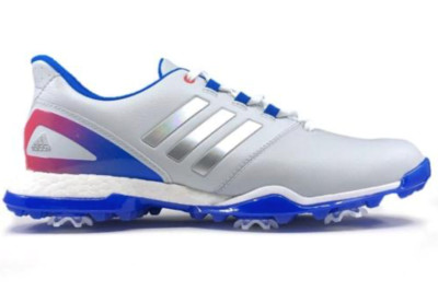ADIDAS GOLF Women's $180 ADIPOWER BOOST 3 Grey Blue Golf Sneakers Sz US 5 NWOB