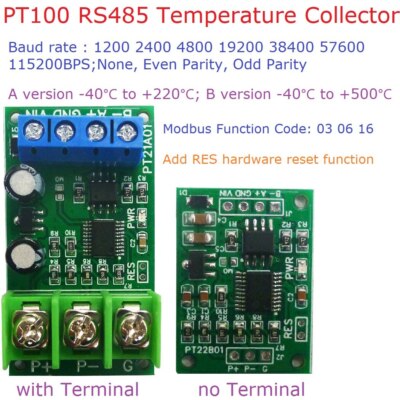 5 PCS NEW Version PT100 RTD Converter RS485 Modbus Rtu Temperature Sensor