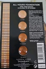 YVES SAINT LAURENT ALL HOURS FOUNDATION mini CARDS MED-DARK SHADES NEW