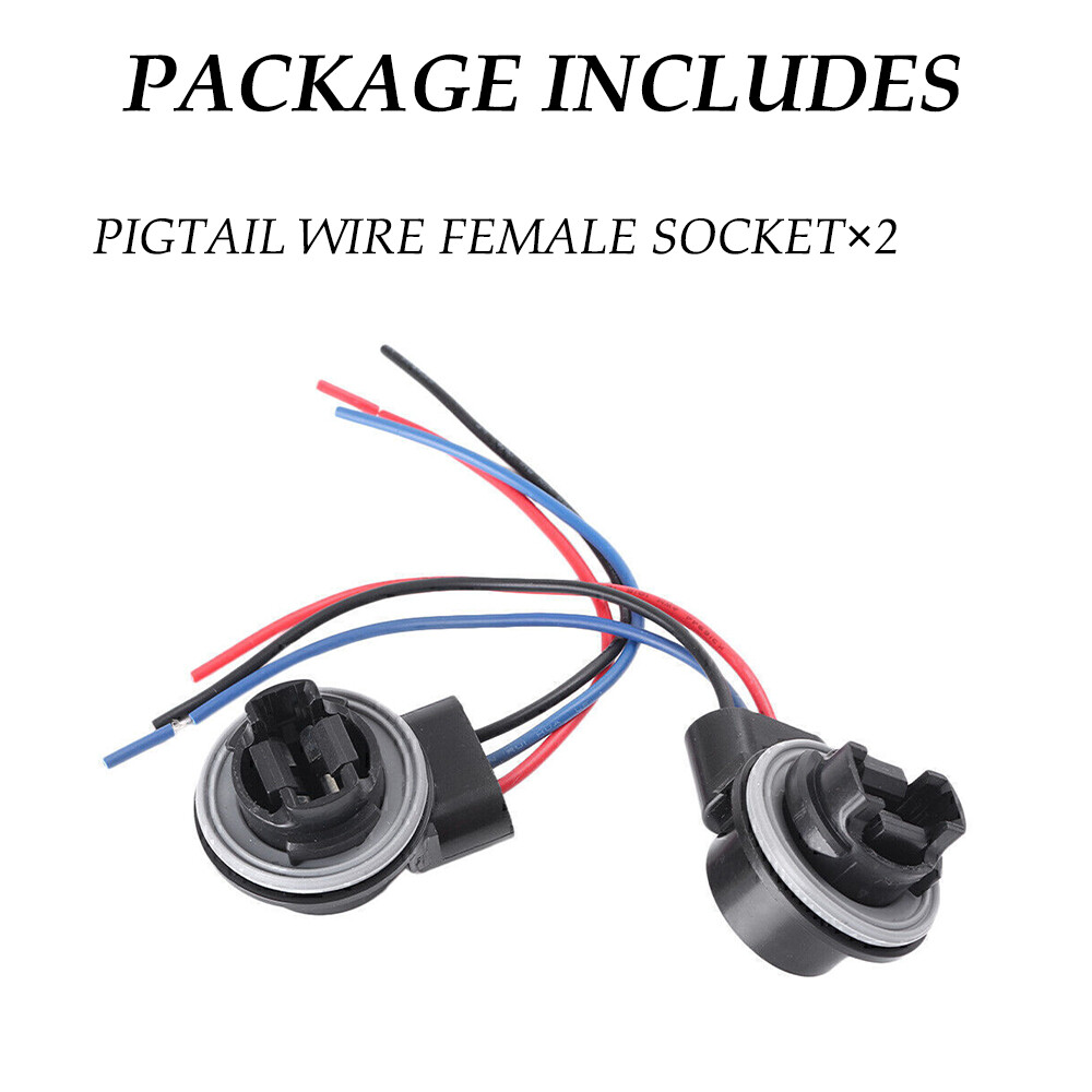 2x 3157 Male Pigtail Connector Wire Harness For Turn Signal Brake Light Retrofit