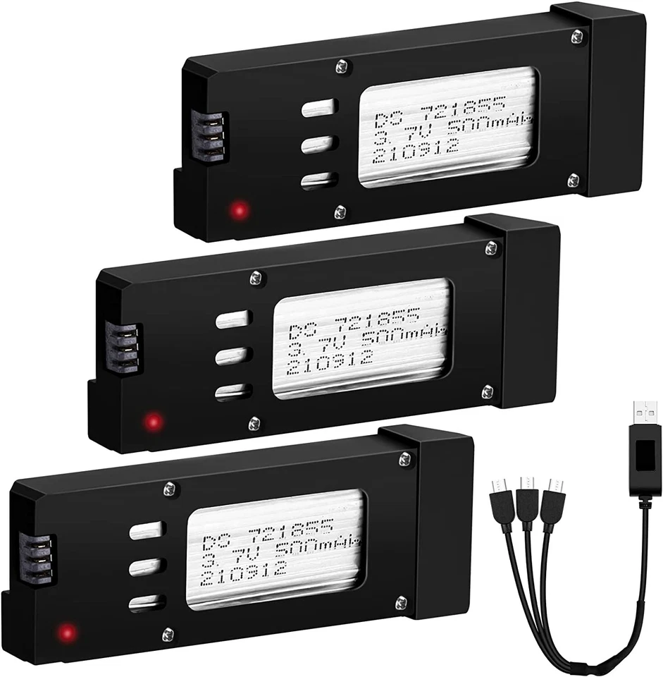 3 Stk 3,7V 500mAh Eachine E58 Akku Batterie für Eachine E58 Quadcopter Drohne DE - Bild 2 von 4