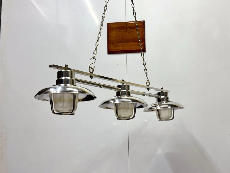 Lampadario a sospensione da soffitto nautico in alluminio antico design elega... - Immagine 3 di 4