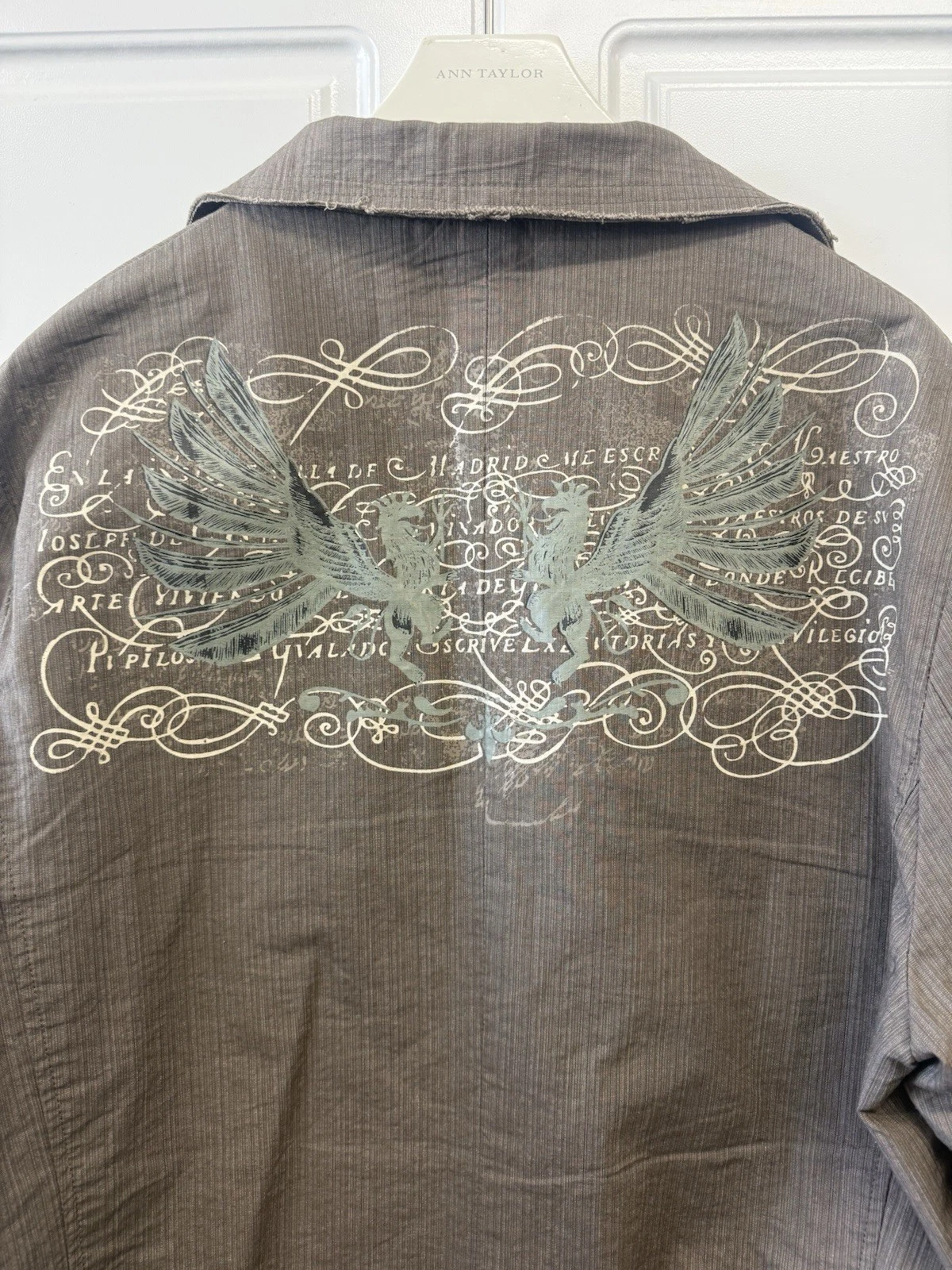 ROAR/ Buckle Mens L, Sport Blazer Grunge Goth Embroidered Distressed Look Rock image 9