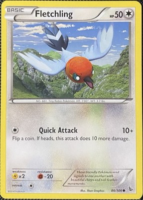Fletchling 86/106 Flashfire Regular - Pokémon Card