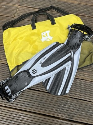 MARES Superchannel, Taucher Flossen Fersenband Verstellbar, Grau, Größe 42-47