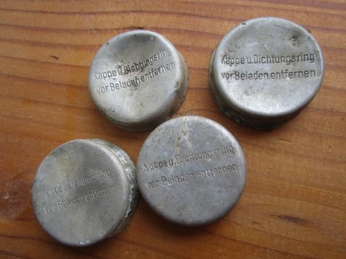 Set of 4 Original German Luftwaffe Fuze Transport Caps WWII - Military Parts WW2