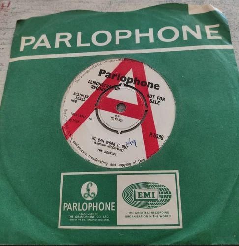 The Beatles. We can work it out. RARE 1965 DEMO 7" vinyl record