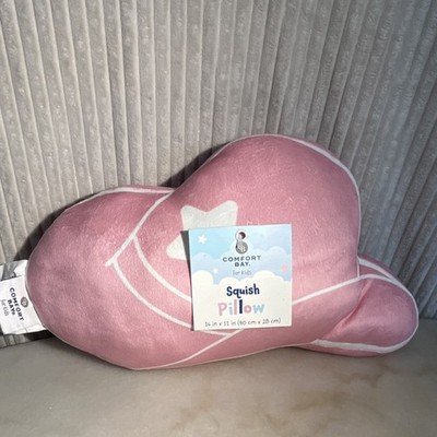 Comfort Bay Squish Cloud Pillow Pink Star 16 x 11 in Kids Bedroom Polyester
