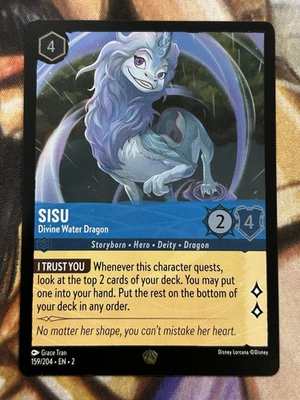 #ad Sisu Divine Water Dragon 159 204 Rise of the Floodborn Lorcana Cold Foil NM 🔥 $4.95