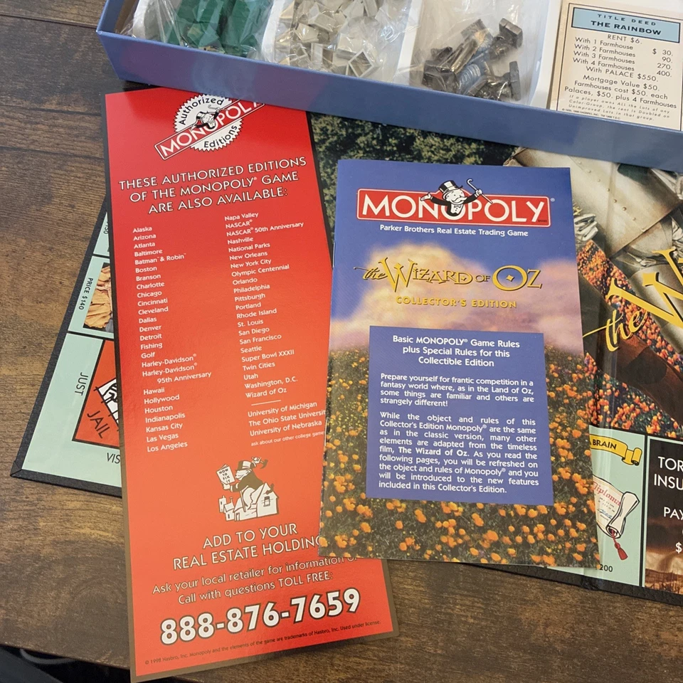 The Wizard of Oz Monopoly Board Game Collector's Edition 1998 New in Box - Image 2 of 4