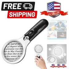 Magnifying Glass with Light, 5X 45X Handheld Lighted Magnifier with 3 LED Lig...