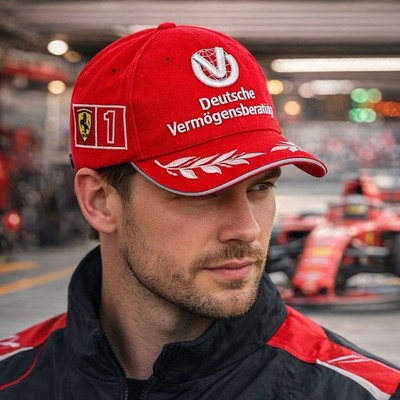 Vintage Ferrari Michael Schumacher World Champion Formel 1 Racing Cap Mütze Rot