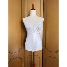 Vintage white teddy with lace, size M