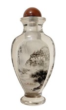 Chinese Signed Reverse Inside Painted Crystal Snuff Bottle 8&rdquo;