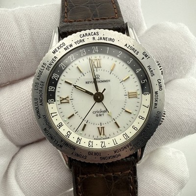 REVUE THOMMEN Cricket GMT Alarm 38mm Men s Manual Wind White Dial Watch