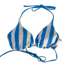 Shade  Shore Bikini Top Womens XL Blue White New Striped Removable Pads