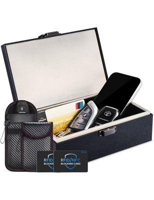 WHonor Faraday Box, RFID Key Fob Protector, 8.0'' 8 x 5.2 x 2.8 inches, Black