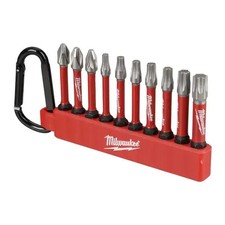 Milwaukee Carabiner SHOCKWAVE screwdriver  10pc 50mm bits DIY