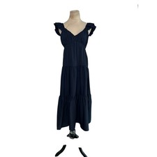 Shein navy blue tiered midi dress size medium