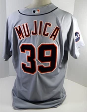 2016 Detroit Tigers Edward Mujica #39 Game Used Grey Jersey Mr.I Patch 48 958