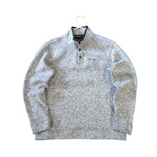 Eddie Bauer Snap Pullover Men's Size L Large Gray Sweater 1/4 Button Sweatshirt
