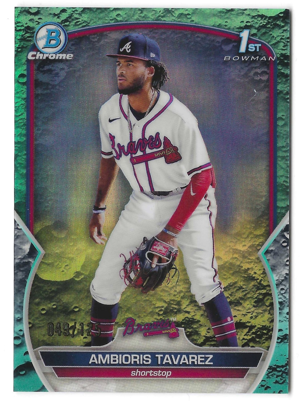 Ambioris Tavarez 2023 Bowman Chrome 1st Aqua Lunar Refractor /125 BCP-33