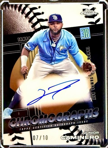 2025 Topps Museum Junior Caminero Signature Swatches Quad Relic 