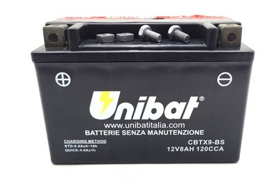 UNIBAT CBTX9-BS AGM MAINTENANCE FREE BATTERY INTERCHANGES YUASA YTX9-BS