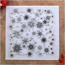 Christmas Snowflake Background Clear Stamps for Card Making Decoration and DIY S