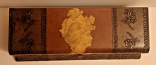Antique Victorian Celluloid Collar Box Embossed Design Woman  s Profil