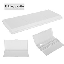 Painting Palette Box Watercolor Acrylic Gouache Folding Keep Wet 24 Grids BL