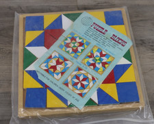 Vintage Fuzzle Blocks Wooden Puzzle Set 48 Pieces Color Pattern Learning Toy