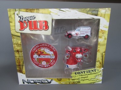 D141 Norev Epoche Werbung Citroën 2CV Kastenwagen La Vache Qui Rit 1:43 + Box