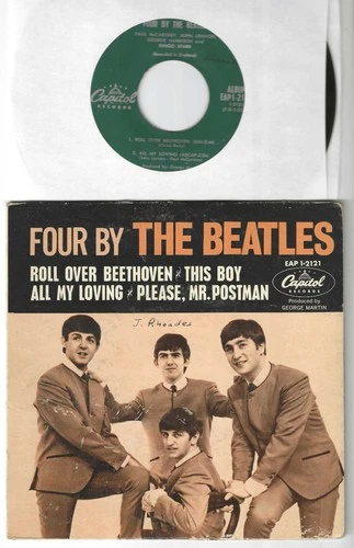 FOUR BY THE BEATLES CAPITOL 45 EP VG+ DISC, VG- COVER "ALL MY LOVING" + 3