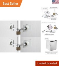 High-Security 2-Pack Refrigerator Lock with Keyed Padlock, White Finish