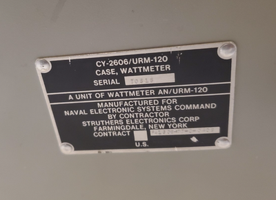 RARE US NAVY AN/URM-120 RF WATTMETER Complete w/ Manual and