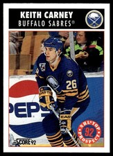 1992-93 Score !! Keith Carney Rookie Buffalo Sabres #461