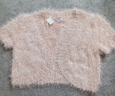Ladies Eyelash Shrug cardigan size L (hole on the top of the shoulder). 
