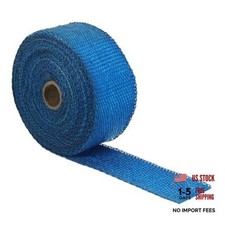 2 X 33 Ft Exhaust Heat Wrap Titanium Alkali-free Glass Fiber 2x 33 Ft Blue
