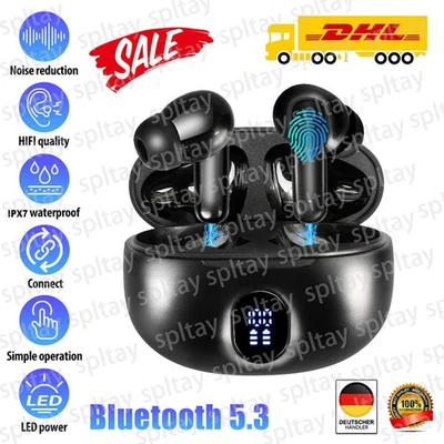 MARKENLOS Kopfhörer Bluetooth TWS 9D 5.3 Touch Control In-Ear Ohrhörer Wireless Headset