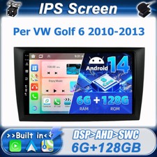 Android 14 Apple Carplay Autoradio GPS NAVI WIFI BT AHD Per VW Golf 6 2010-2013