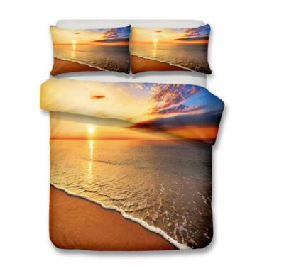 3D Sunset Beach ZHUA1548 Bed Pillowcases Quilt Duvet Cover Set Queen King Zoe