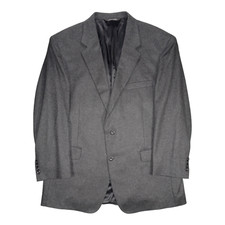 Jos. A. Bank Men's 46R 100 CASHMERE Carcoal Gray Sport Coat Blazer Suit Jacket
