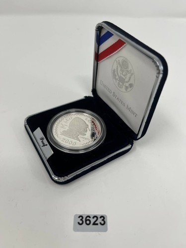 2000 Leif Ericson US Mint Commemorative Proof 90% Silver Dollar Coin Box & COA - Picture 9 of 11