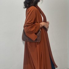 Muslim Kimono Long Dress Open Kaftan Abaya Women Evening Cardigan Maxi Robe Arab