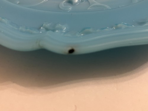 (4) 10-1/2” Portieux Vallerysthal Blue Milk Glass Coddled Egg Trays - Picture 8 of 12