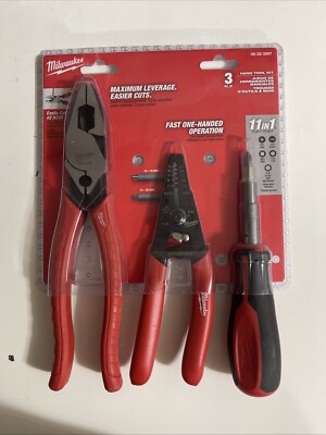 *New & Sealed* Milwaukee Screwdriver, Plier & Wire Stripper Hand Tool Kit 3 Pcs