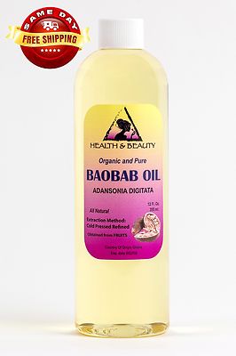 BAOBAB OIL REFINED ORGANIC by H&B Oils Center COLD PRESSED PREMIUM PURE 12 OZ