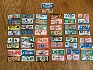 Vintage ‘76 Wonder Bread Premium Walt Disney License Plate Stickers Complete -L